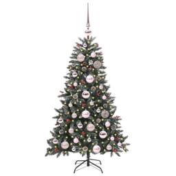 Berkfield Home Artificial Christmas Tree with 150 LEDs Green 68 x 68 x 120 cm - thumbnail 3