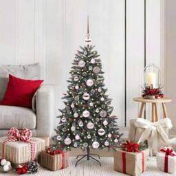 Berkfield Home Artificial Christmas Tree with 150 LEDs Green 68 x 68 x 120 cm - thumbnail 1