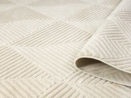Desire Rugs Vellure Modern Living Room Area Rug Embossed Metallic Sheen Pyramid in Cream - Size: 120 cm x 170 cm - thumbnail 4