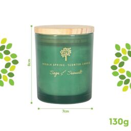 Nicola Spring 130g Sage & Seasalt Soy Candles - Pack of 3 - Herbal Spa Glass Jars in Green - thumbnail 9