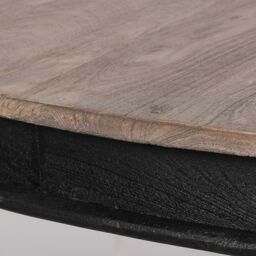 Glasstone Black Wooden Round Column Dining Table in Brown - thumbnail 4