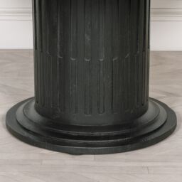 Glasstone Black Wooden Round Column Dining Table in Brown - thumbnail 2