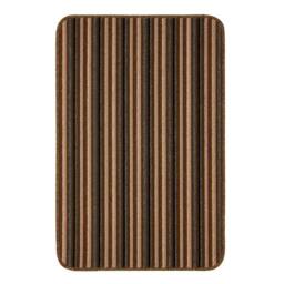 The Rug Shop UK Chocolate Striped 8mm Thick Rectangle Mat in Brown - Size: 67 cm x 100 cm - thumbnail 2