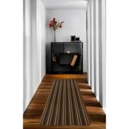 The Rug Shop UK Chocolate Striped 8mm Thick Rectangle Mat in Brown - Size: 67 cm x 100 cm - thumbnail 4