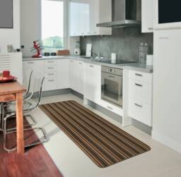 The Rug Shop UK Chocolate Striped 8mm Thick Rectangle Mat in Brown - Size: 67 cm x 100 cm - thumbnail 3