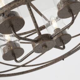 NIVOR 4 Light Farmhouse Chandelier Unique Design Adjustable Pendant Lamp E14 in Bronze - thumbnail 5