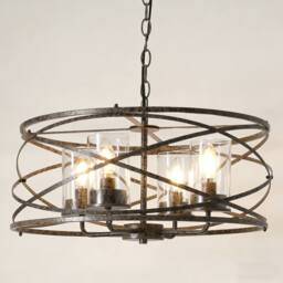 NIVOR 4 Light Farmhouse Chandelier Unique Design Adjustable Pendant Lamp E14 in Bronze