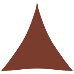 Berkfield Home Sunshade Sail Oxford Fabric Triangular 4x4x4 m Terracotta in Brown - thumbnail 1