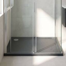 Balterley Contemporary Rectangular Shower Tray, 1100x760mm in Grey - thumbnail 6