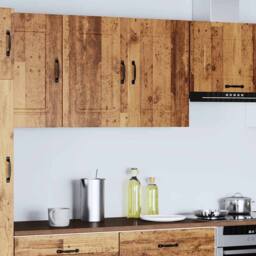 Berkfield Home Kitchen Wall Cabinet Kalmar Old Wood Engineered Wood in Brown - thumbnail 1