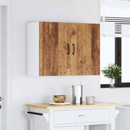 Berkfield Home Kitchen Wall Cabinet Kalmar Old Wood Engineered Wood in Brown - thumbnail 3