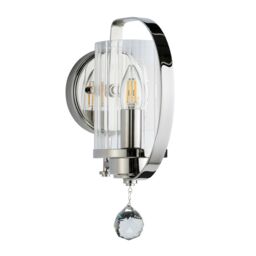 Loops Wall Light Sconce Highly Polished Nickel Finish Plated LED E14 60W Bulb in Metallics - thumbnail 2