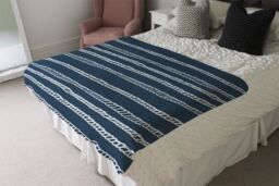 Benjamin Tate Design White Rope Blanket in Natural - Size: 120 cm x 150 cm - thumbnail 3