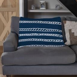 Benjamin Tate Design White Rope Blanket in Natural - Size: 120 cm x 150 cm - thumbnail 2