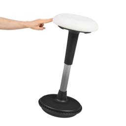 Wyld and Coco Wobble Stool - White Faux Leather Height Adjustable - thumbnail 4