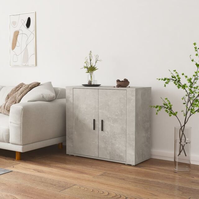 Berkfield Home Sideboard Concrete Grey 80x33x70 cm Engineered Wood - Size: 80 x 33 x 70 cm - image 1