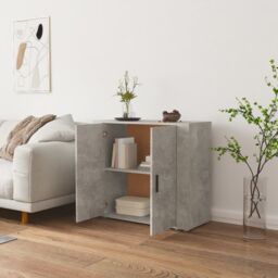 Berkfield Home Sideboard Concrete Grey 80x33x70 cm Engineered Wood - Size: 80 x 33 x 70 cm - thumbnail 5