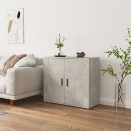 Berkfield Home Sideboard Concrete Grey 80x33x70 cm Engineered Wood - Size: 80 x 33 x 70 cm - thumbnail 1