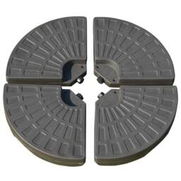 OUTSUNNY 4PCs Cantilever Patio Parasol Cross Base Stand Water & Sand Fillable Weight in Brown - thumbnail 2