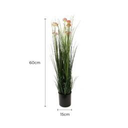 Voltico Artificial Onion Grass in Black Pot - Modern Green Décor in Dark Green - thumbnail 6