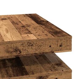 Berkfield Home Coffee Table 360-Degree Rotatable Old Wood 90x90x34.5 cm in Brown - thumbnail 8