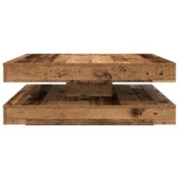 Berkfield Home Coffee Table 360-Degree Rotatable Old Wood 90x90x34.5 cm in Brown - thumbnail 4