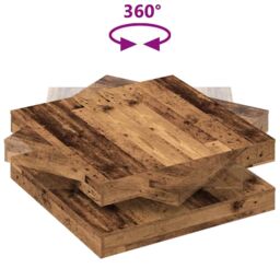 Berkfield Home Coffee Table 360-Degree Rotatable Old Wood 90x90x34.5 cm in Brown - thumbnail 7