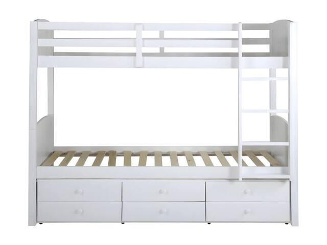 Vente-unique Separable Bunk Beds With Storage - 2 X 90 X 190 Cm - White Pine - Size: Single - image 1