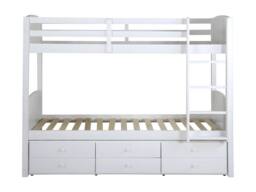 Vente-unique Separable Bunk Beds With Storage - 2 X 90 X 190 Cm - White Pine - Size: Single - thumbnail 2