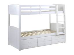 Vente-unique Separable Bunk Beds With Storage - 2 X 90 X 190 Cm - White Pine - Size: Single - thumbnail 4