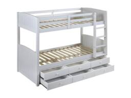 Vente-unique Separable Bunk Beds With Storage - 2 X 90 X 190 Cm - White Pine - Size: Single - thumbnail 7