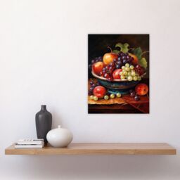 "Artery8 Classical Still Life Fruit Bowl Oil Painting Kitchen Unframed Wall Art Print Poster Home Decor Premium - Size: W12"" x H16""" - thumbnail 4