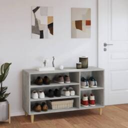 Berkfield Home Shoe Cabinet Concrete Grey 102x36x60 cm Engineered Wood - Size: 102 x 36 x 60 cm - thumbnail 3
