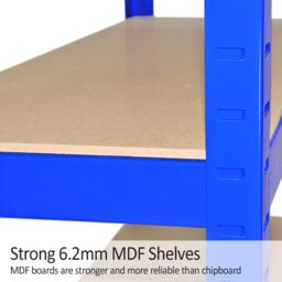 Monstershop Racking Storage Shelving Heavy Duty Garage 5 Tier 75cm Steel Shelves in Blue - thumbnail 8