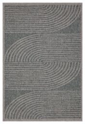 Kukoon Silver Waves Outdoor Garden Patio Rug in Beige - Size: 80 cm x 150 cm