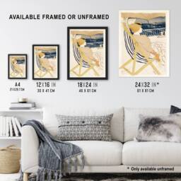 "Artery8 Ocean Cruise Passenger Vintage Framed Wall Art Print Toulouse Lautrec in Beige - Size: W12"" x H16""" - thumbnail 3