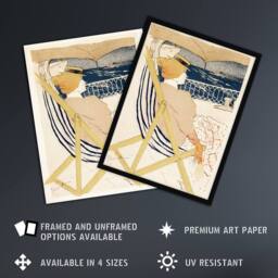 "Artery8 Ocean Cruise Passenger Vintage Framed Wall Art Print Toulouse Lautrec in Beige - Size: W12"" x H16""" - thumbnail 2