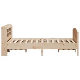 Berkfield Home Bed Frame without Mattress 160x200 cm Solid Wood Pine in Brown - thumbnail 5
