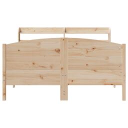Berkfield Home Bed Frame without Mattress 160x200 cm Solid Wood Pine in Brown - thumbnail 4