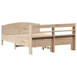 Berkfield Home Bed Frame without Mattress 160x200 cm Solid Wood Pine in Brown - thumbnail 6