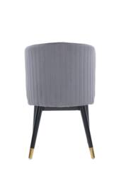 Life Interiors Set of 4 Sofina Modern Velvet Dining Chairs, Tufted Back, Wooden Frame in Grey - thumbnail 5