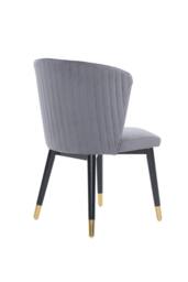Life Interiors Set of 4 Sofina Modern Velvet Dining Chairs, Tufted Back, Wooden Frame in Grey - thumbnail 4