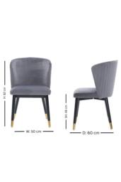 Life Interiors Set of 4 Sofina Modern Velvet Dining Chairs, Tufted Back, Wooden Frame in Grey - thumbnail 6