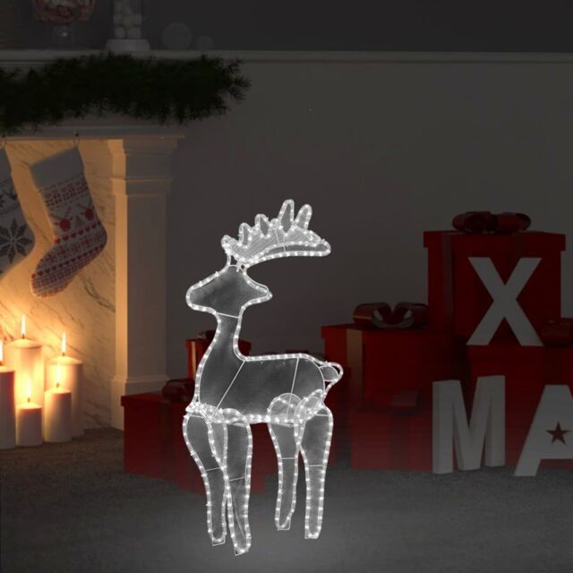 Berkfield Home Reindeer Christmas Decoration with Mesh 306 LEDs 60x24x89cm - Size: 60 x 24 x 89 cm - image 1