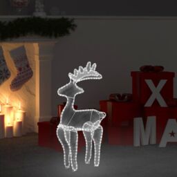 Berkfield Home Reindeer Christmas Decoration with Mesh 306 LEDs 60x24x89cm - Size: 60 x 24 x 89 cm - thumbnail 1
