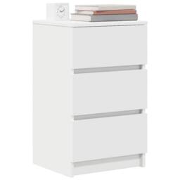 Berkfield Home Durable Bedside Cabinets with 3 Drawers 2 pcs White 39x35x65 cm - Size: 39 x 35 x 65 cm - thumbnail 4