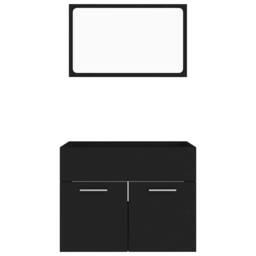 Berkfield Home Durable 2 Piece Bathroom Furniture Set Black Engineered Wood - thumbnail 5