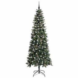 Berkfield Home Artificial Christmas Tree with 300 LEDs Green 96 x 96 x 240 cm - thumbnail 3