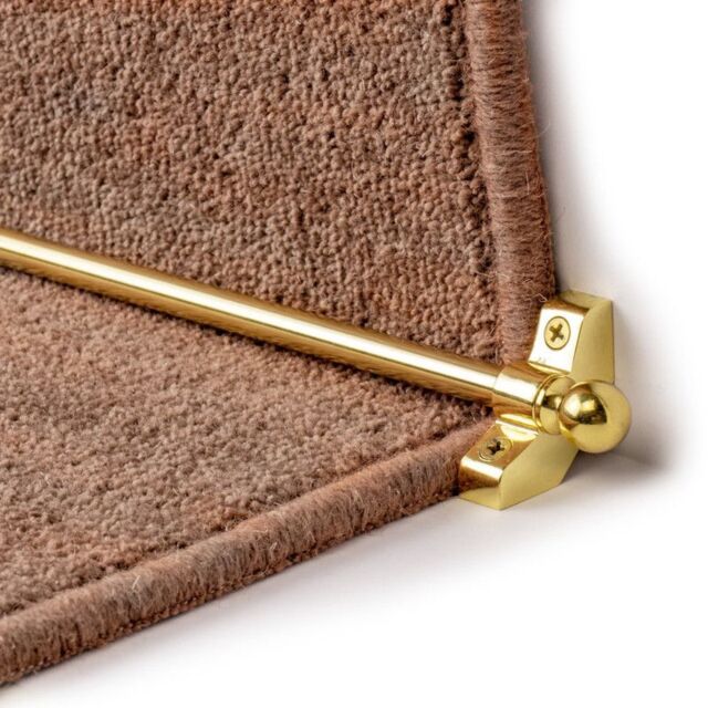 RainbowHome Brass Jubilee Stair Rod x 1 (Multiple Lengths) in Gold - Size: Medium