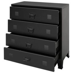 Berkfield Home Chest of Drawers Metal Industrial Style 78x40x93 cm Black - Size: 78 x 40 x 93 cm - thumbnail 4
